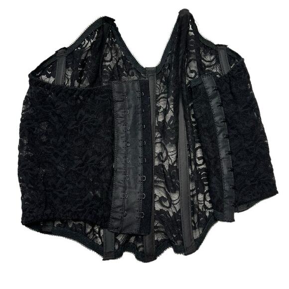 Vintage Lily of France Black lace Corset Top 34 - Picture 4 of 6